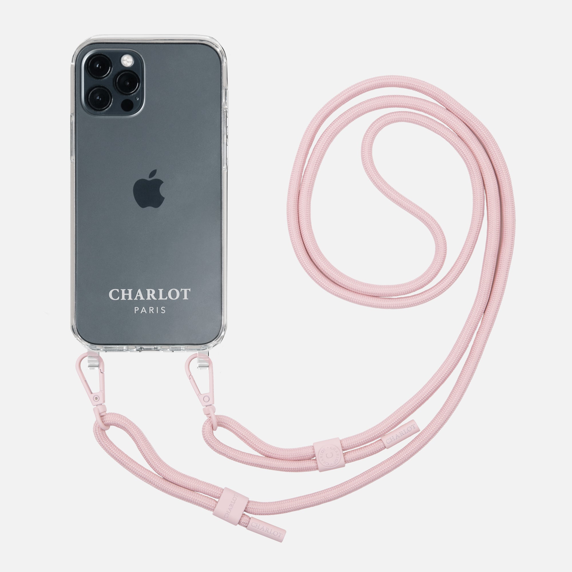 Case Clear + Cord Powder Pink 