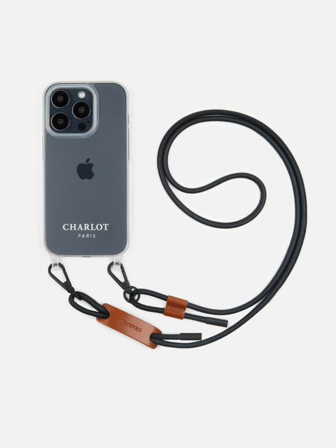 Coque Clear + Noga Cuir Noir