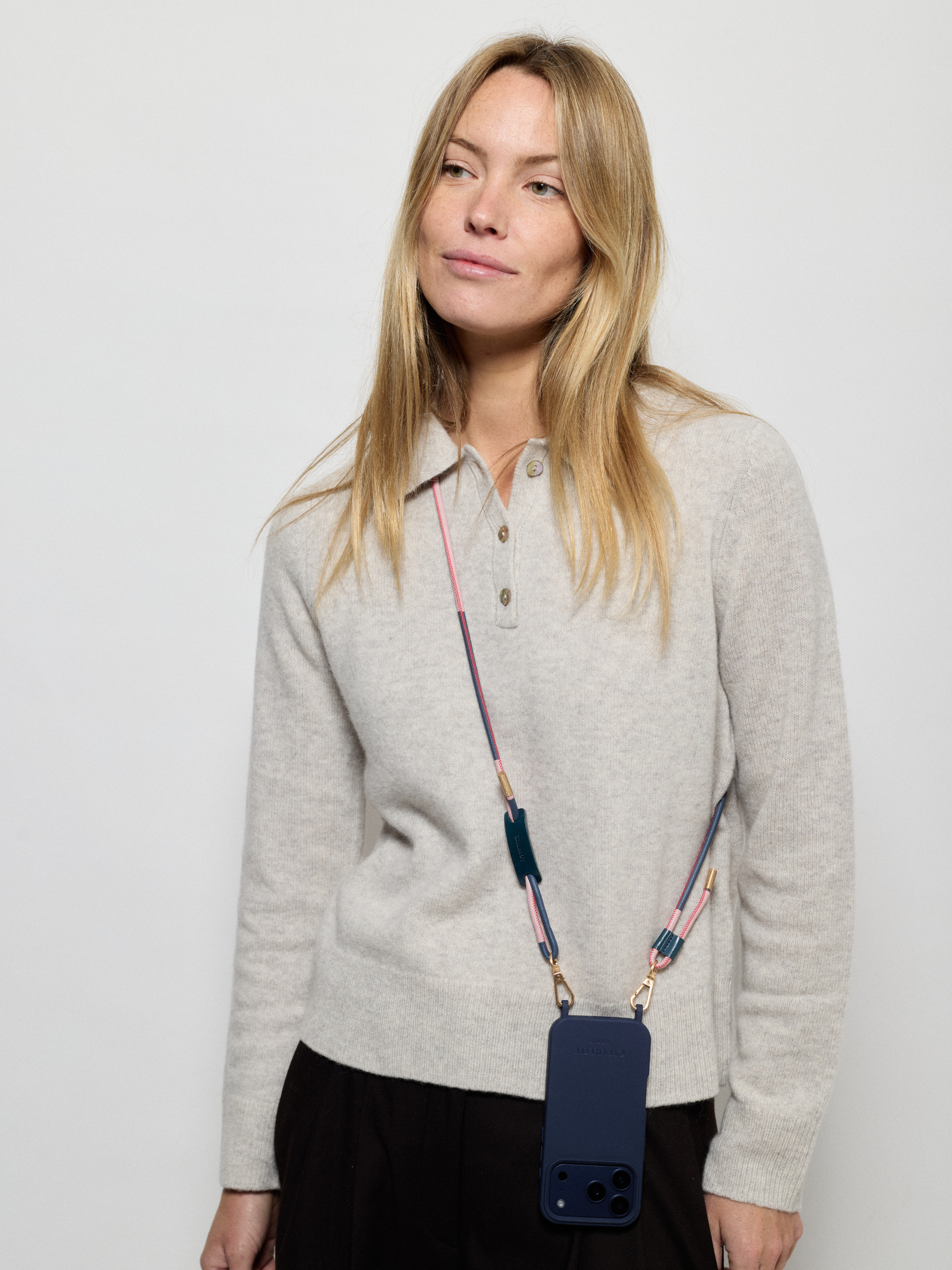 Custodia blu navy + pelle Noga Berry