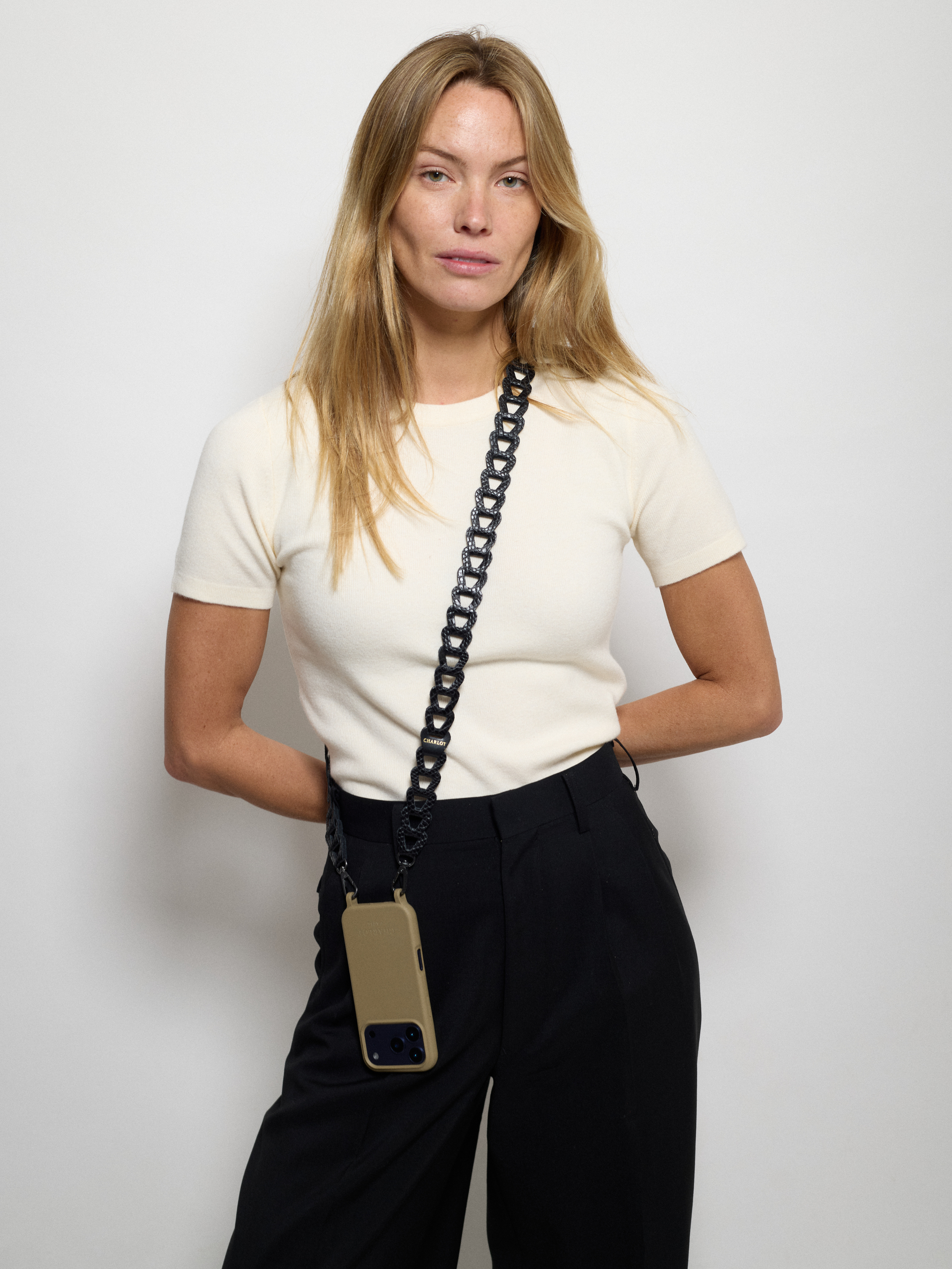 Mel Long Leather Rettile Nero