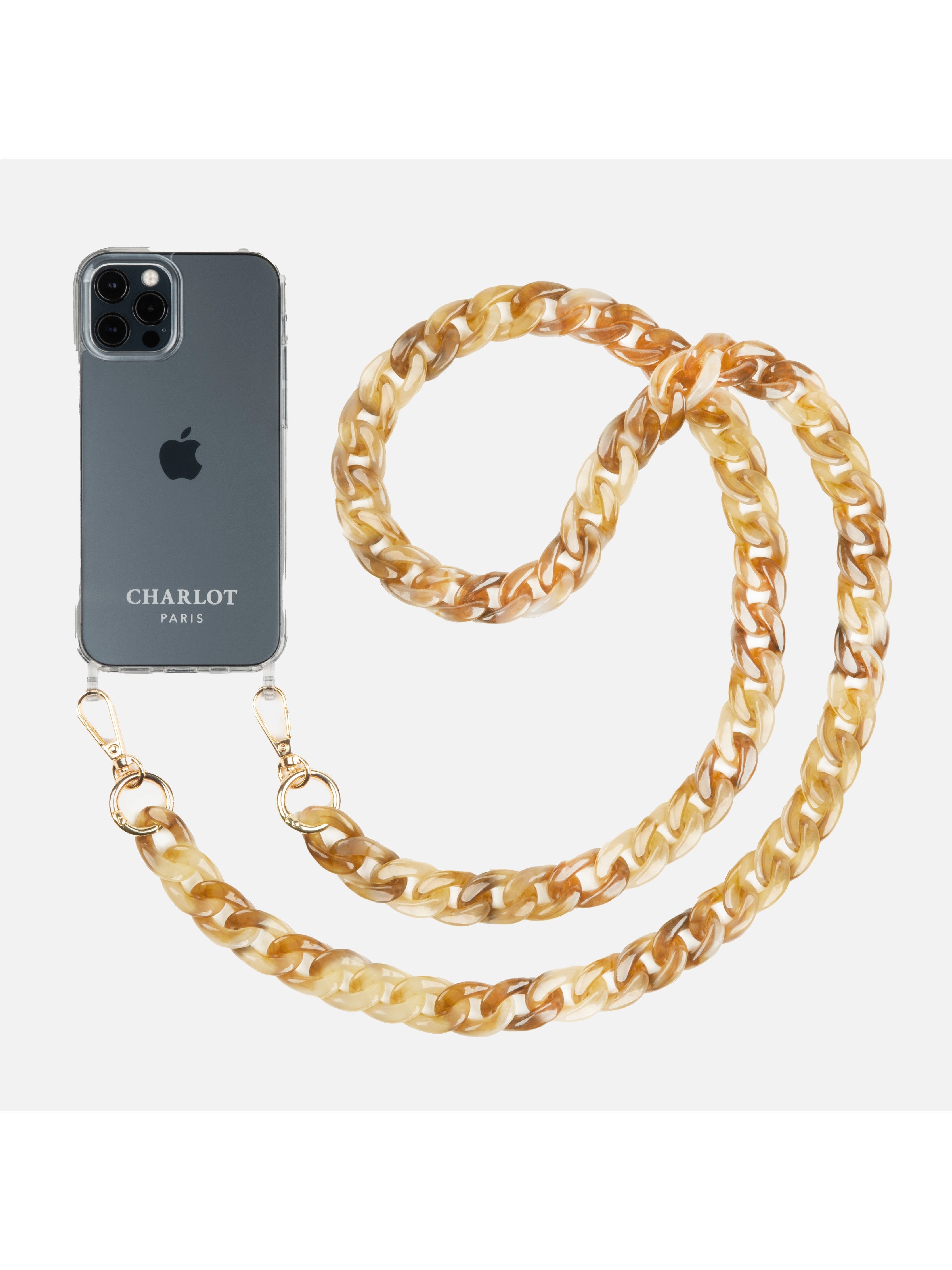 Coque Clear + Chaîne Ella Fine Noisette