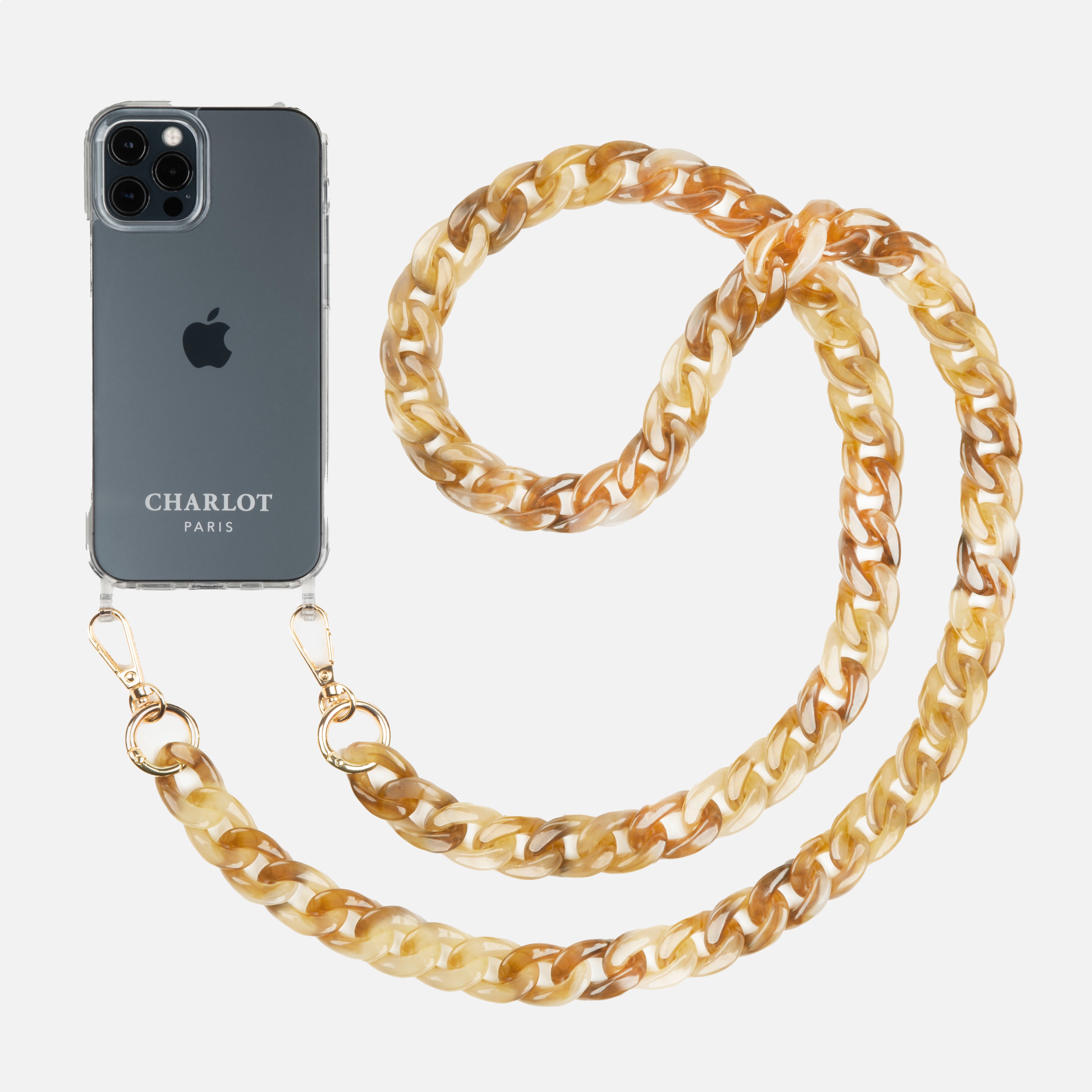 Case Clear + Chain Ella Fine Hazelnut