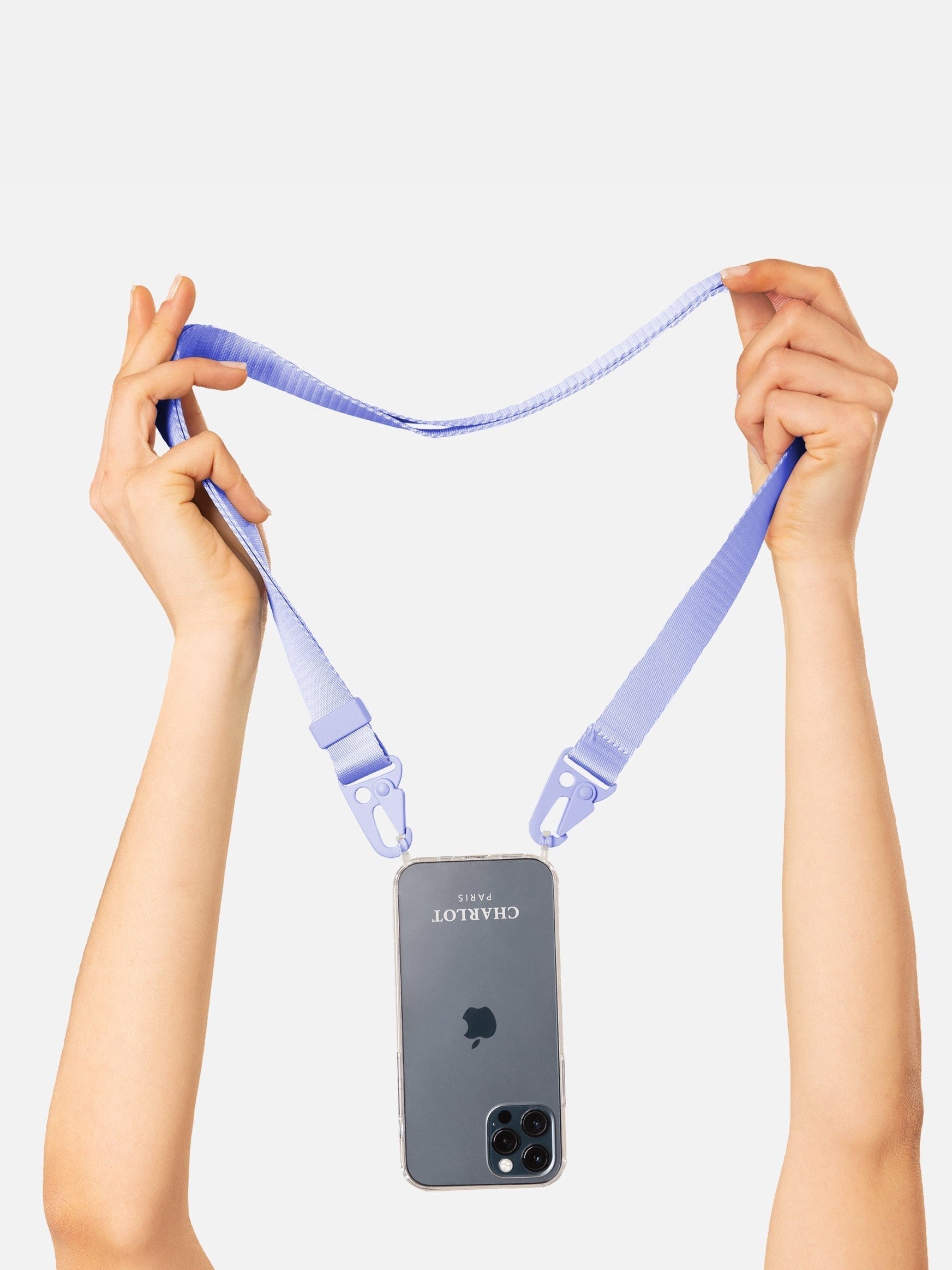 Coque Clear + Lanière Lavender