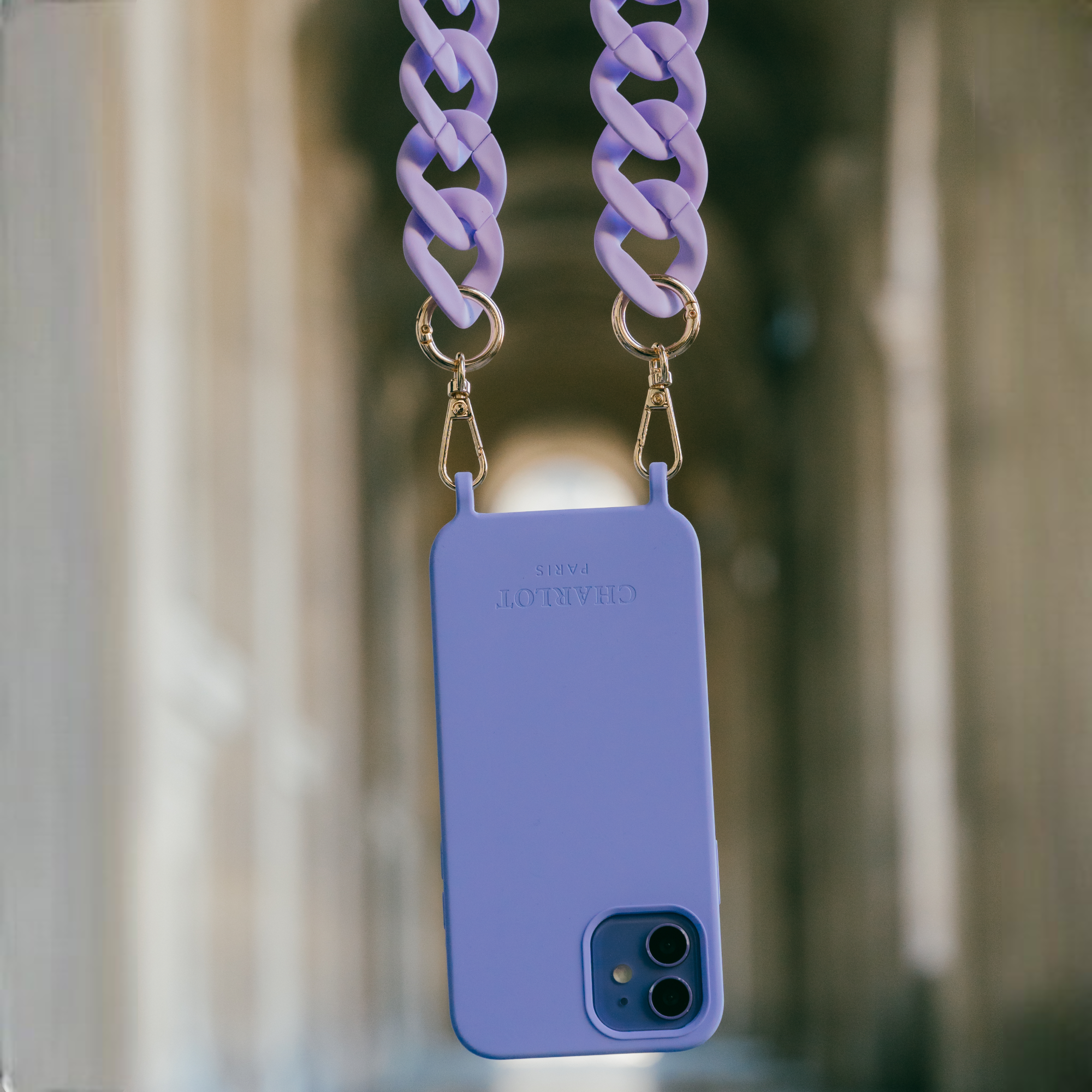 Lavender Silicone Case + Acrylic Chain