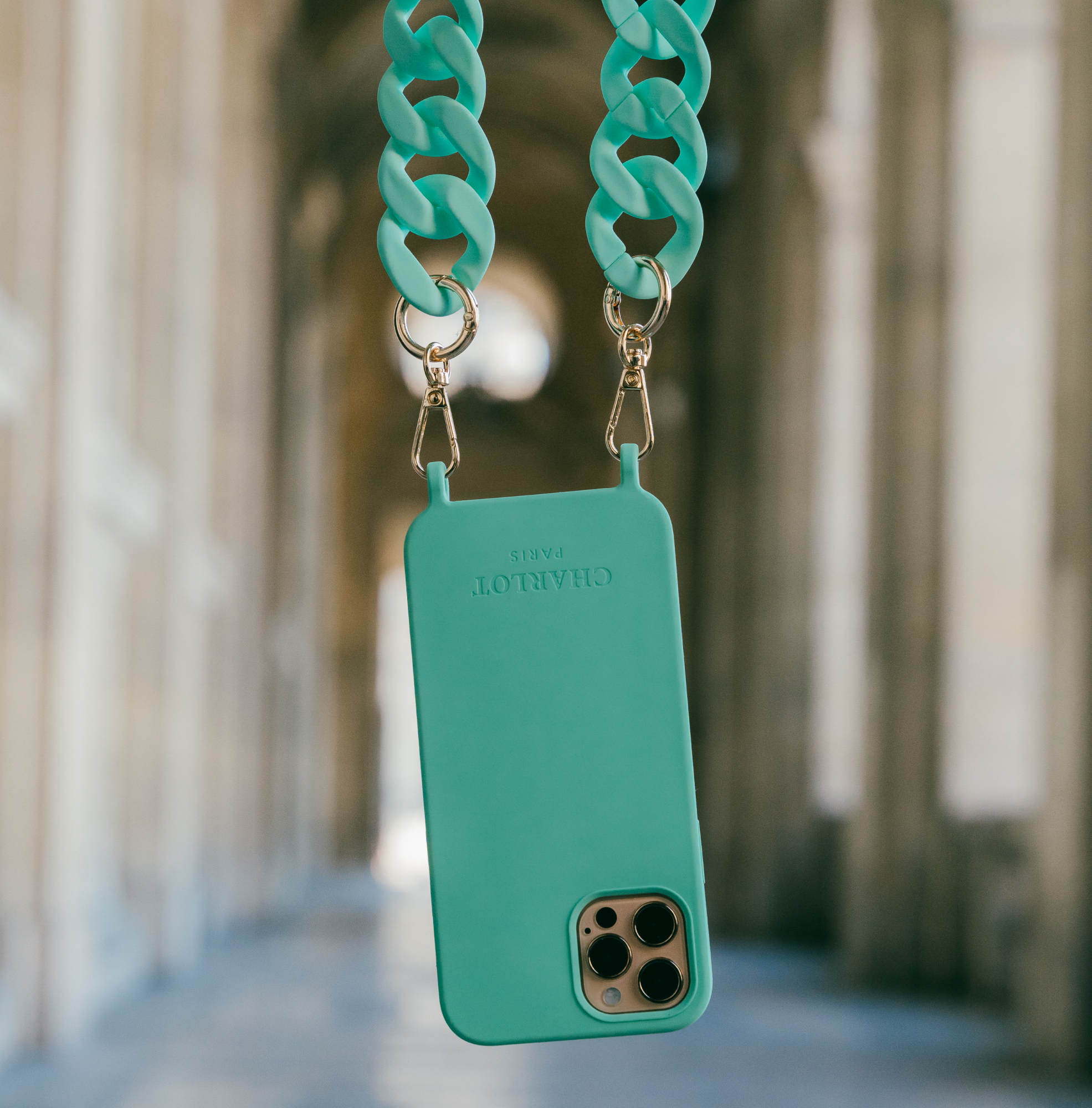 Mint Silicone Case + Acrylic Chain